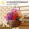24 Bundles Artificial Flowers for Outdoor,No Fade Fake Plastic Flowers Faux Plants for Decoration Hanging Planters Indoor Outside Garden Porch Window Box Home Wedding Farmhouse